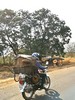 transport de brouettes à moto